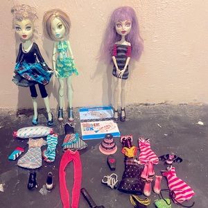 Frankie Stein dolls and a put together doll